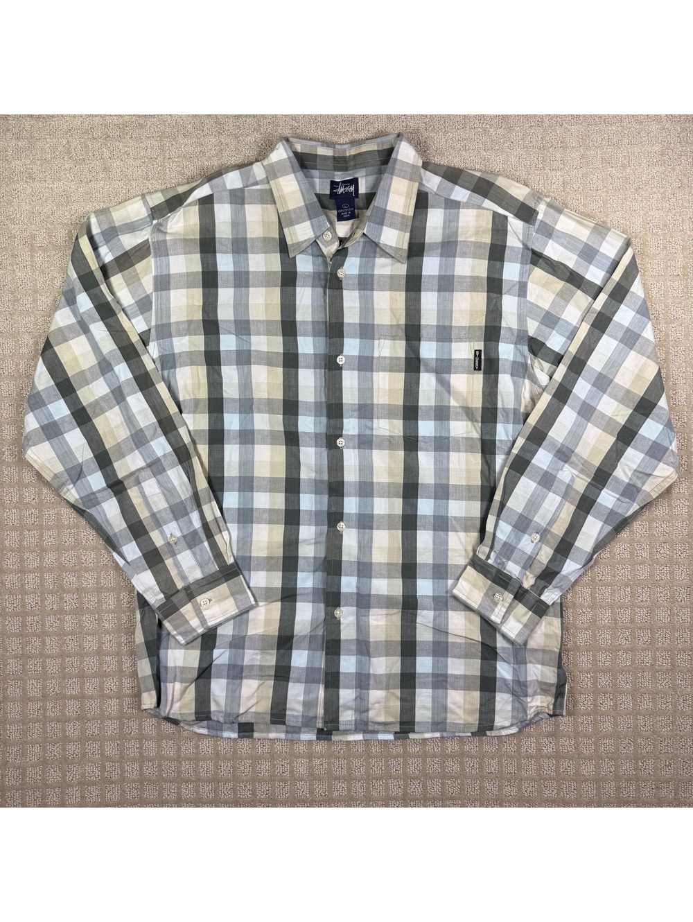 Stussy plaid button-up shirt size L